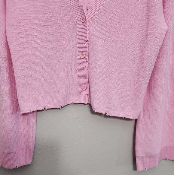 New!525 America  Pink V-Neck Button-Up Cardigan - Picture 4 of 10